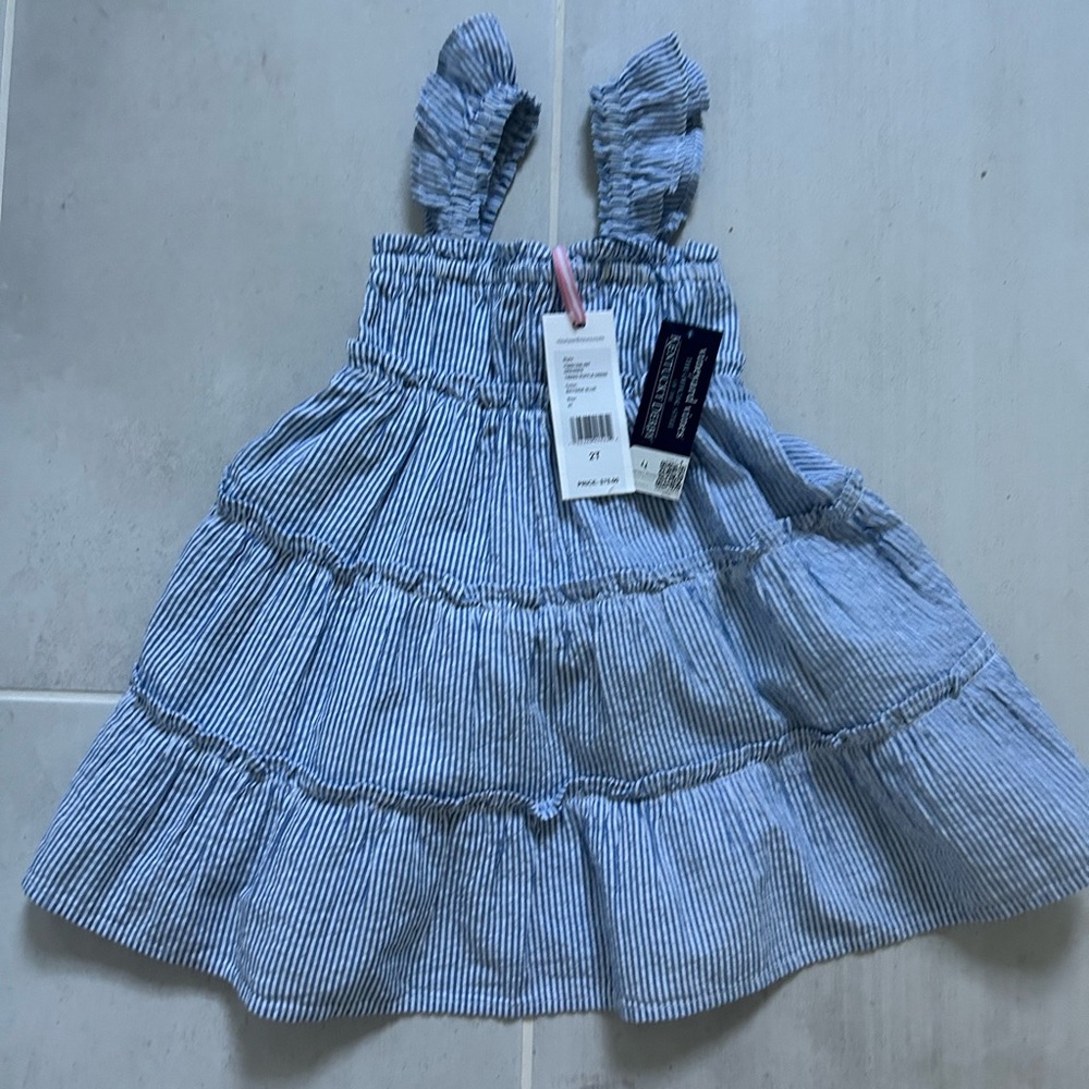 Vineyard Vines Blue and White Striped Kids Dress